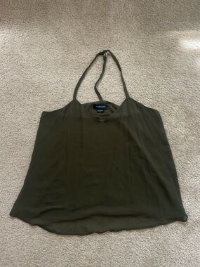 Marciano Olive Halter Camisole with Braided Straps